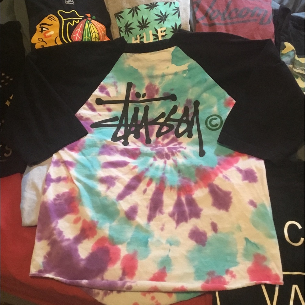Stussy men’s M tie dye baseball 3\4 sleeve
